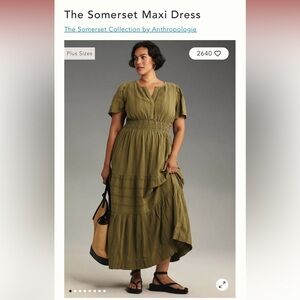 Somerset Maxi Dress, new without tags, size 1X, Moss Green